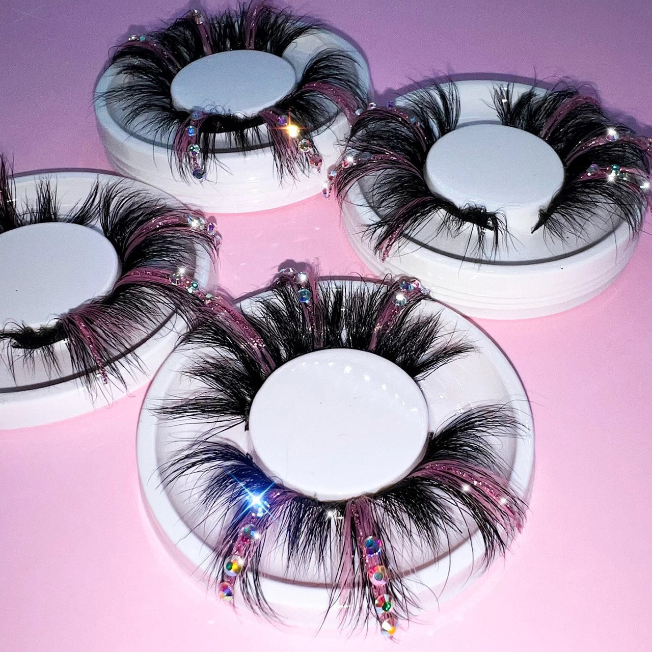 3D Mink Silk Rhinestone Glitter Color Strip Lashes. False Eyelashes With Different Multiple Rhinestone Colors. Silver Rhinestone Lashes. Multi Color Rhinestones. Small Big Rhinestones. Strip Lashes With Rhinestones.