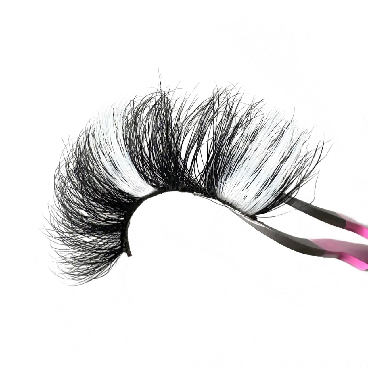 3D Luxury Mink Color Lashes For Makeup. 2 Tone Eyelash Extensions With White. 25mm Long White Eyelashes.