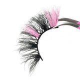 3D Luxury Mink Colored Strip Eyelashes. Pink Orchid Lashes. Two-Tone Eyelash Extension. 25mm Demi Strip Hybrid Eyelash.