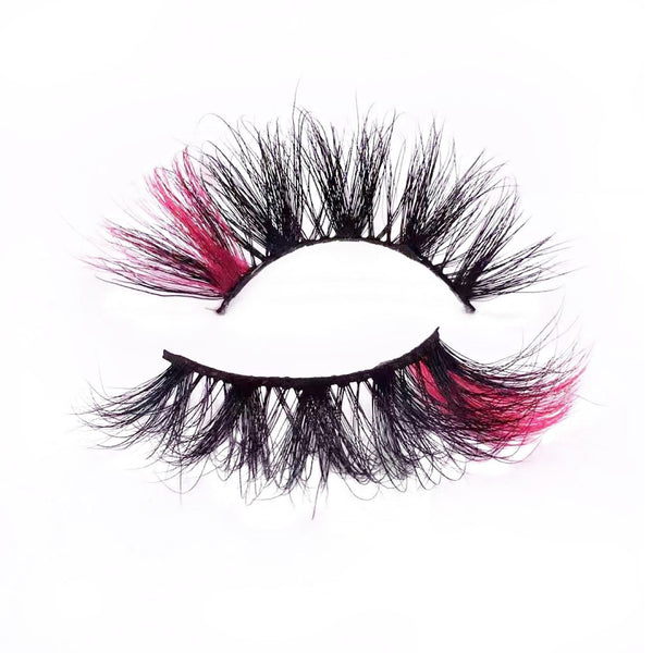 3D Mink Hot Pink Color Strip Lashes. Lash Artistry Hybrid Lashes Crafted With Luscious Lashes. Colored Lash Extensions For Colorful Makeup.