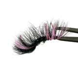 Lash Artistry 3D Mink Pink Glitter Color Strip Lashes. Sparkling Eyelash With Pink Glitter. Unique Lashes With Color.