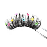 3D Silk Decal Strip Lashes. Unique Lashes With Flowers On Them. Colorful Flower Decal Lashes. Decal Lashes For Lash Lovers Who Love Flowers.