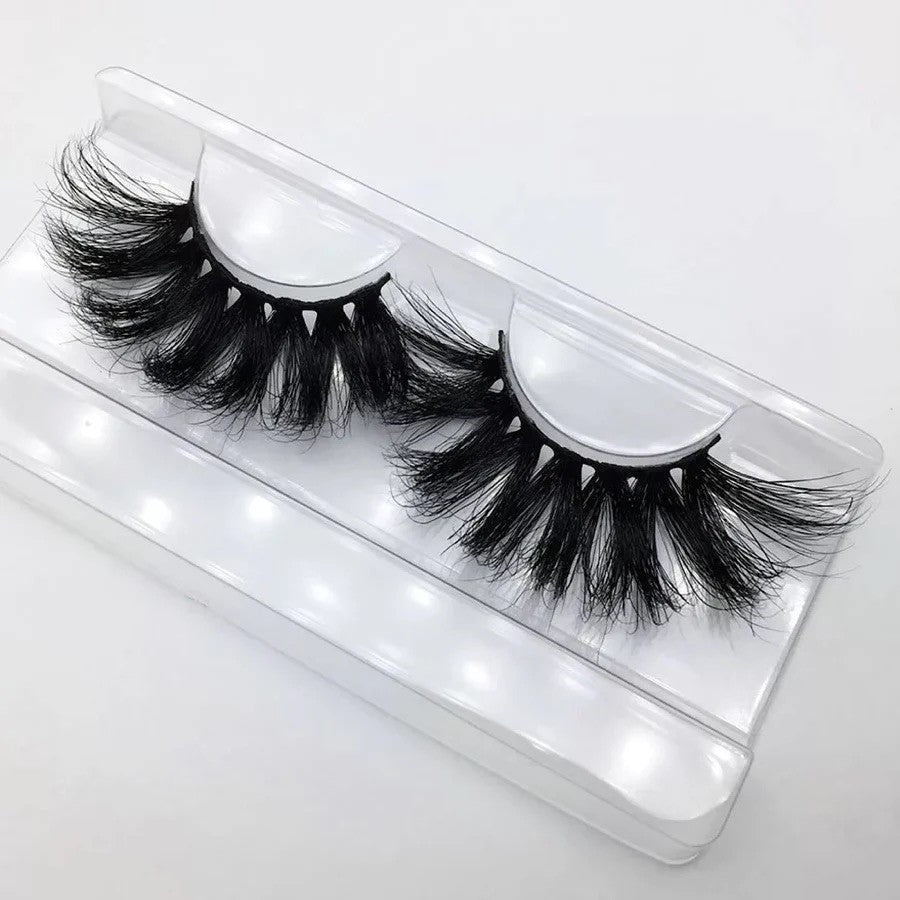 3D Luxury Mink Mega Volume Strip Lashes. Black Eyelashes. 3D Eyelash Beauty Dramatic Flared Fluffy Volume Eyelash Extensions. 25mm Mink Eyelashes Made Of Fluffy Lash Extensions.