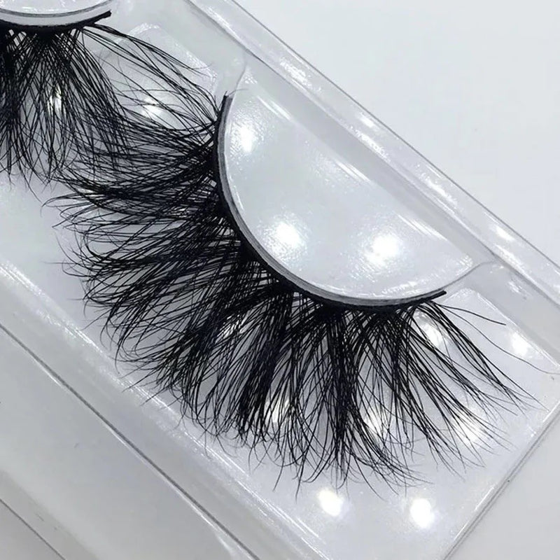 Luxury 3D 25mm Mink Lashes. Fluffy Wispy Volume Eyelash Extensions. Ultra Black Lash Beauty Lashes.